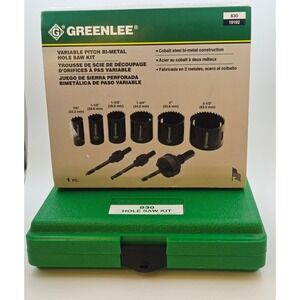 Greenlee 830 Variable Pitch Bi-Metal Hole Saw Kit 6 Sizes 7/8" to 2-1/2" 19192